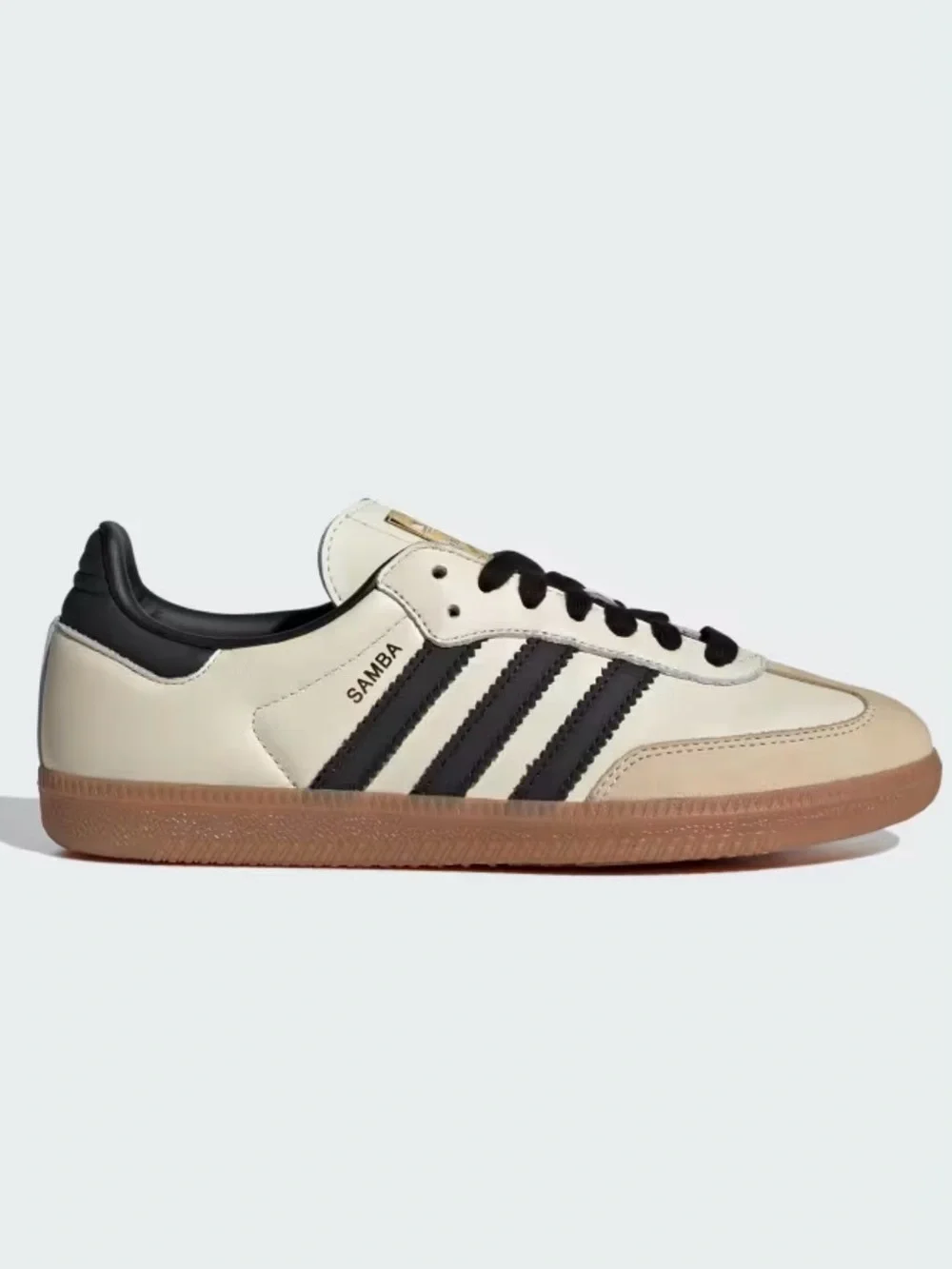 adidas Samba OG Low-Top Sneaker in Cream and Black with Gum Sole